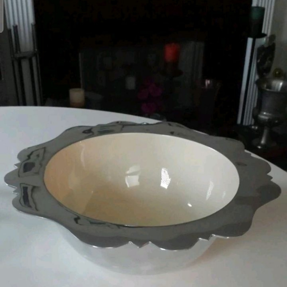 LUNARES Designer Metalware Bowl from Neiman Marcus, 16" x 9" x 5" - Picture 6 of 10
